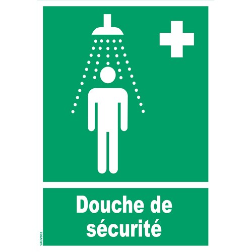 Panneau PVC douche de sécurité – Taille A4