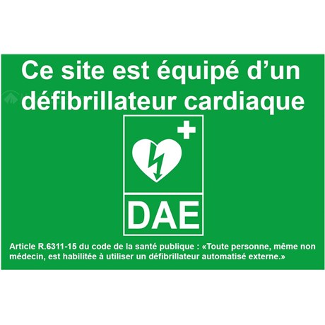 Panneau site équipé d'un DAE – A4