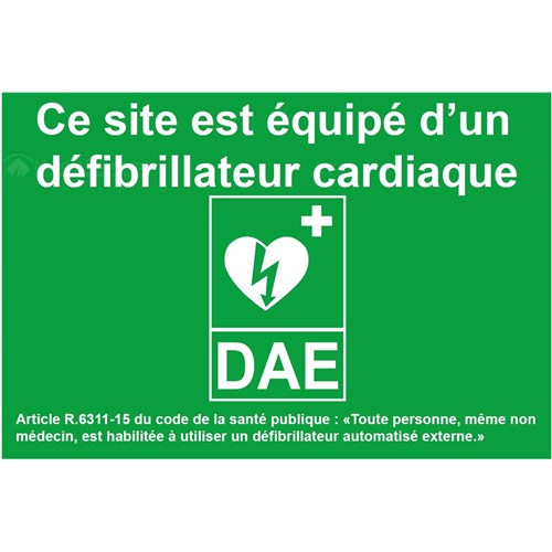 Panneau site équipé d'un DAE – A4