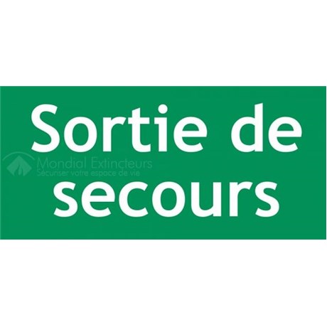 Panneau "Sortie de secours" 300 X 150 mm PVC rigide