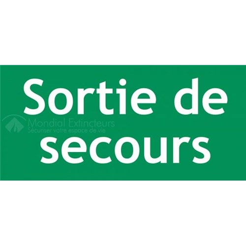 Panneau "Sortie de secours" 300 X 150 mm PVC rigide