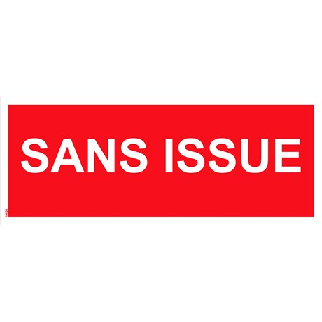 "SANS ISSUE" en PVC rigide 200 X 80 mm
