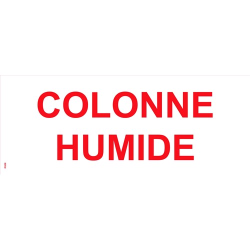Panneau "Colonne humide – texte rouge" PVC - 200x80 mm