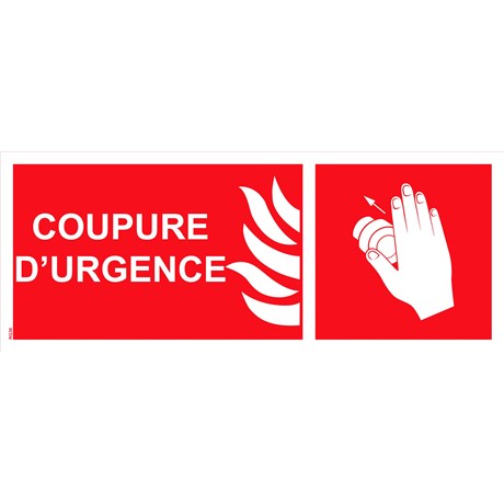 Panneau "Coupure d’urgence" PVC - 200x100 mm