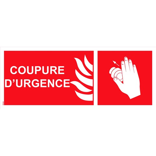 Panneau "Coupure d’urgence" PVC - 200x100 mm