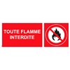 Panneau "Toute flamme interdite" PVC - 200x80 mm