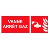 Panneau "Vanne arrêt gaz" PVC - 200x80 mm