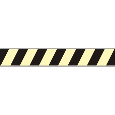 Bande polycarbonate photoluminescente striée noire – L.600 x H.100 mm