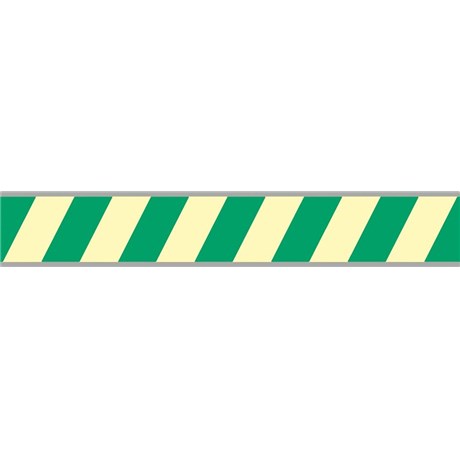 Bande polycarbonate photoluminescente striée verte – L.600 x H.100 mm