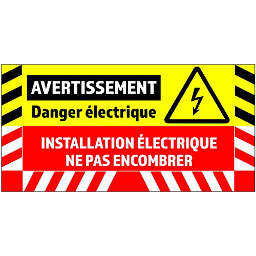 Signalisation au sol Danger électricité - L.800 x H.400 mm