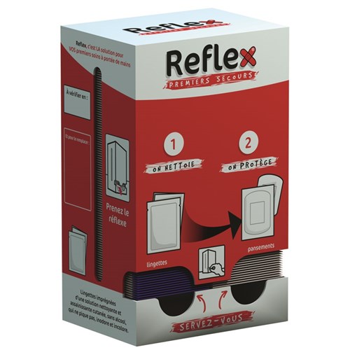 Distributeur de 100 pansements adhésifs et 50 lingettes nettoyantes