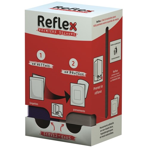 Distributeur de 100 pansements adhésifs et 50 lingettes nettoyantes