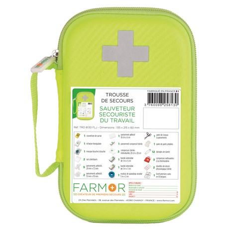 Trousse de secours S.S.T - Jaune fluo
