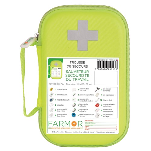 Trousse de secours S.S.T - Jaune fluo