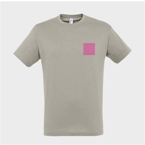 5 Tee-Shirts personnalisés gris - Taille S - Cœur et dos