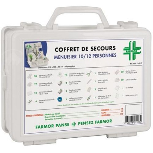 Valise de secours "Menuisier" 10/12 personnes