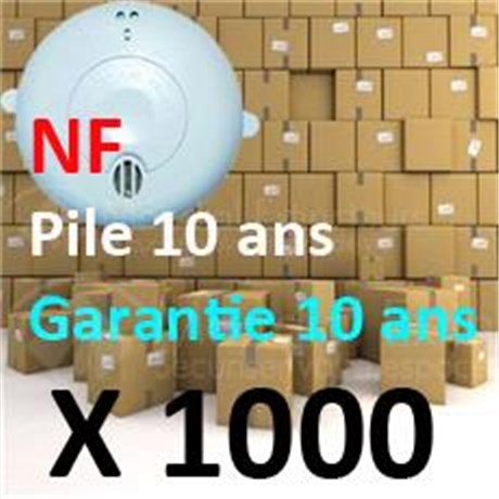 1000 détecteurs Norme Française pile et détecteur garantie 10 ans