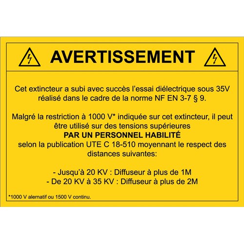 Etiquette avertissement électrique - 70x100mm