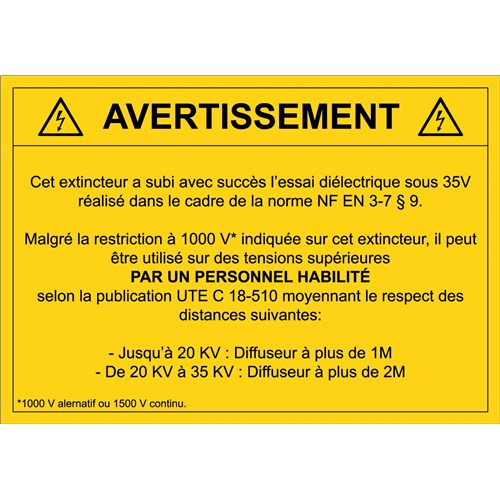 Etiquettes avertissement électrique - 70x100mm - Lot de 10