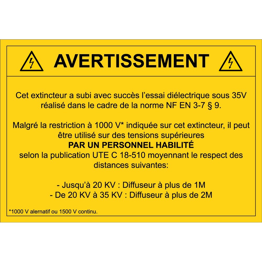 Lot de 10 Etiquettes avertissement électrique - 75x105mm 