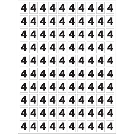 Planche de chiffres "4" adhésifs pour numéroter vos extincteurs