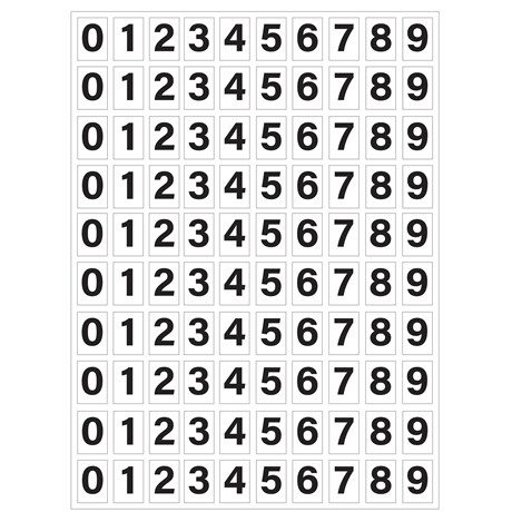 Planche de chiffres adhésifs pour numéroter vos poteaux incendie