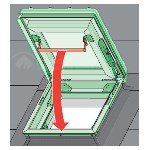 نافذة سقف مسطحة مع قبة شفافة
