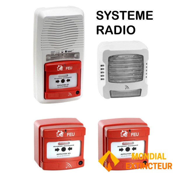 باقة إنذار لاسلكي + 2 مشغلان لاسلكي + 1 جهاز إنذار لاسلكي مسموع ومرئي