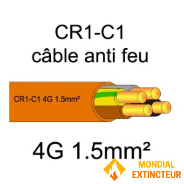 100 متر من الكابلات الكهربائية المقاومة للحريق - 4G1.5 مم2 - CR1-C1