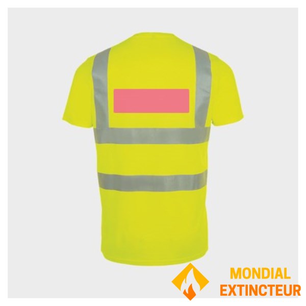 5 Tee Shirts haute visibilité jaunes - Taille S - Cœur et dos