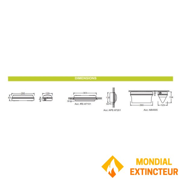 IP42 - IK 04 - وحدات "الإخلاء" المحيطية الفلورية SATI - IP42 - IK 04 - وحدات "الإخلاء" المحيطية الفلورية SATI