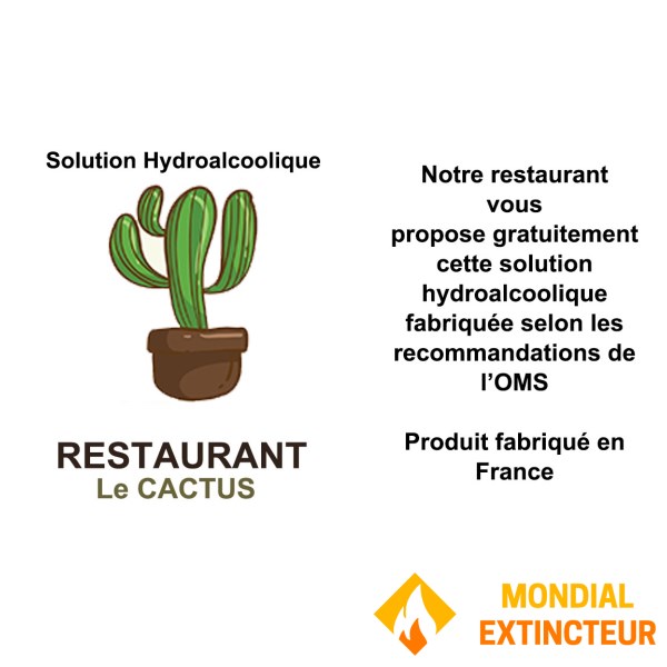 Kit personnalisé de solution hydroalcoolique pour restaurants - 5L