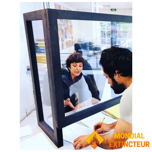 شاشة واقية من PARA-COVID مع مرتجعات - أبيض