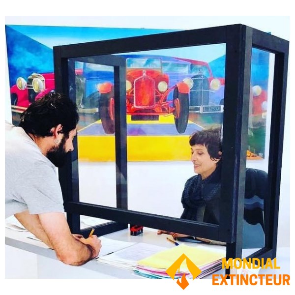 شاشة واقية من PARA-COVID مع مرتجعات - أبيض