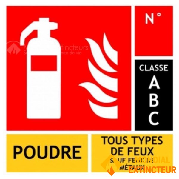 لوح مسحوق PVC 10 × 10 سم - فئة ABC