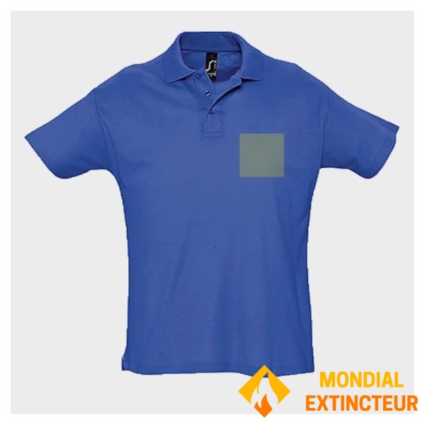 5 polos personnalisés bleus - Taille XXL - Cœur et dos