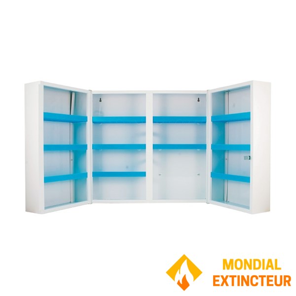 Armoire à pharmacie 2 portes grand modèle en tôle vide