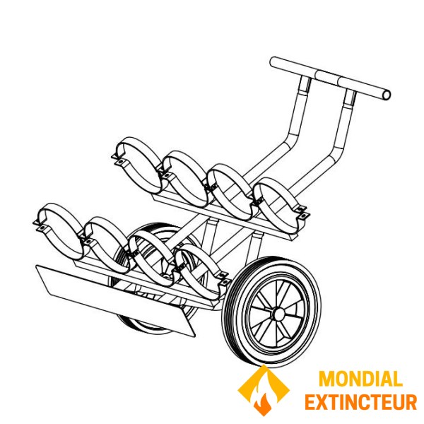 Количка за пожарогасители за 4 пожарогасителя (6/9 кг)