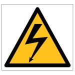 Опаковка от 1000 триъгълни лепила DANGER ELECTRICITY с размер 50 X 50 X 50 mm