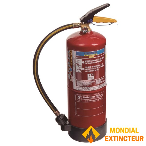 6-литров литиев пожарогасител клас "А" със специална батерия и скоба