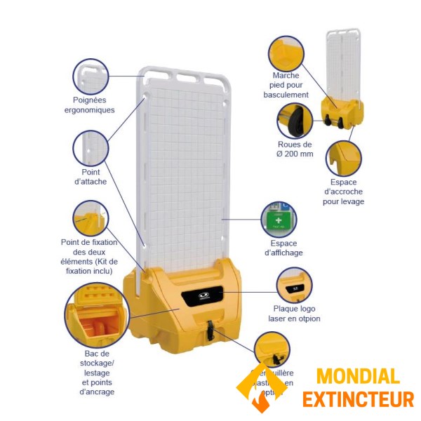 Červený pojízdný stojan na kolečkách