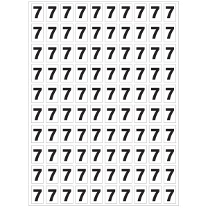 List se "7" samolepicími čísly k očíslování hasicích přístrojů