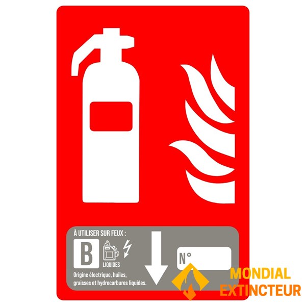 Panneau PVC extincteur CO2 - 15 x 20 cm - Classe B