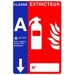 Panneau PVC eau avec flèche 10 x 15 cm - Classe A