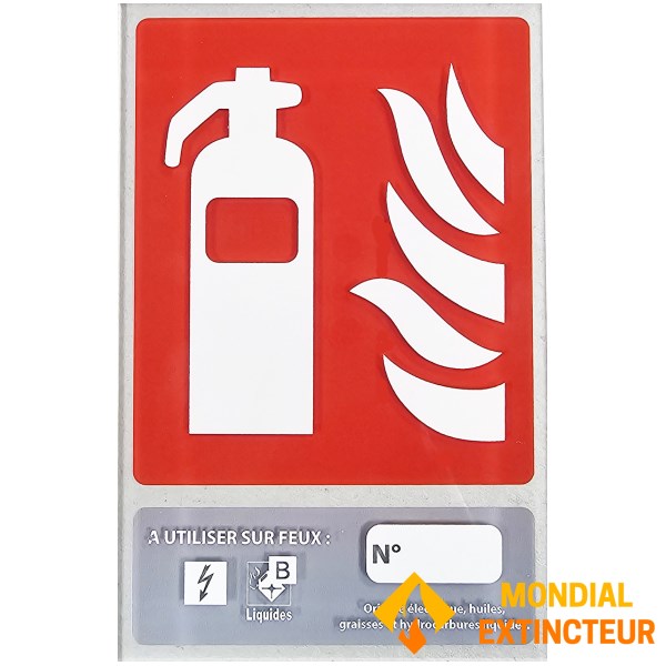 Plexisklový panel hasicího přístroje CO2 - 10 x 15 cm - třída B