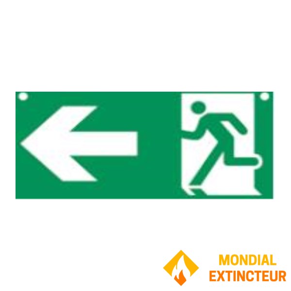 Velký pevný PVC panel "PICTO LEFT EXIT" 600 X 300 mm