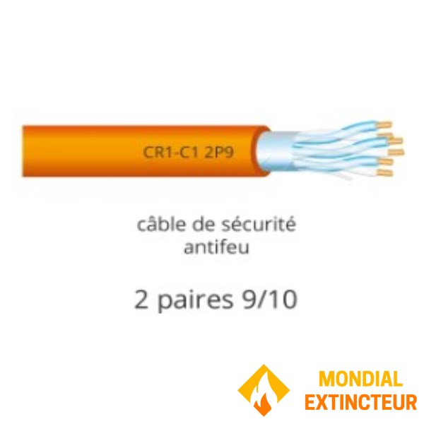 60 meter 2-parret 9/10-kabel til brandsikre alarmer - CR1-C1