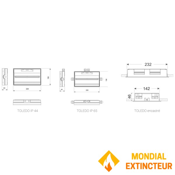 BAES Ambiance "TOLEDO" til central kilde 230 VAC Vandtæt