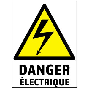 ELEKTRISK FARE klistermærke størrelse 10 X 7 cm