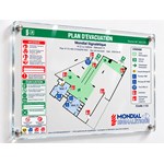 Evakueringsplan i 5 mm plexiglas - A3-format